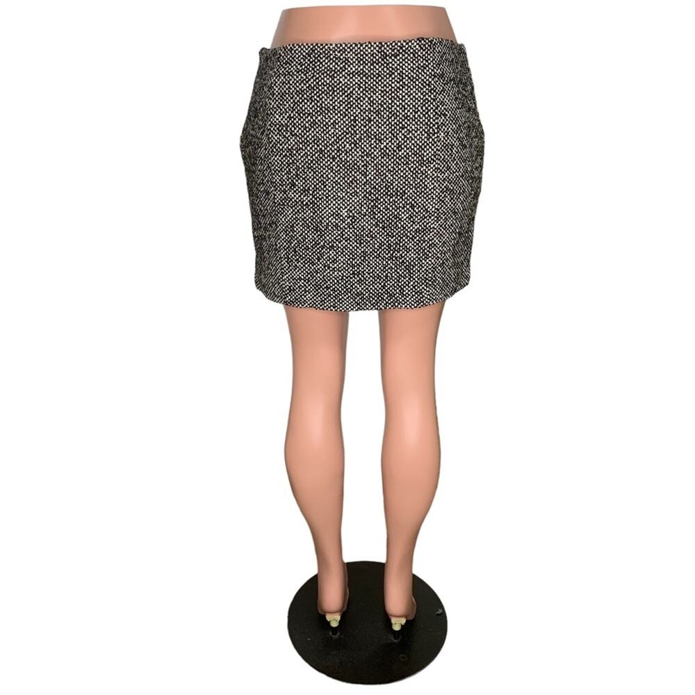 Zara Basic Skirt Gray Tweed Full Lining Hidden Si… - image 5